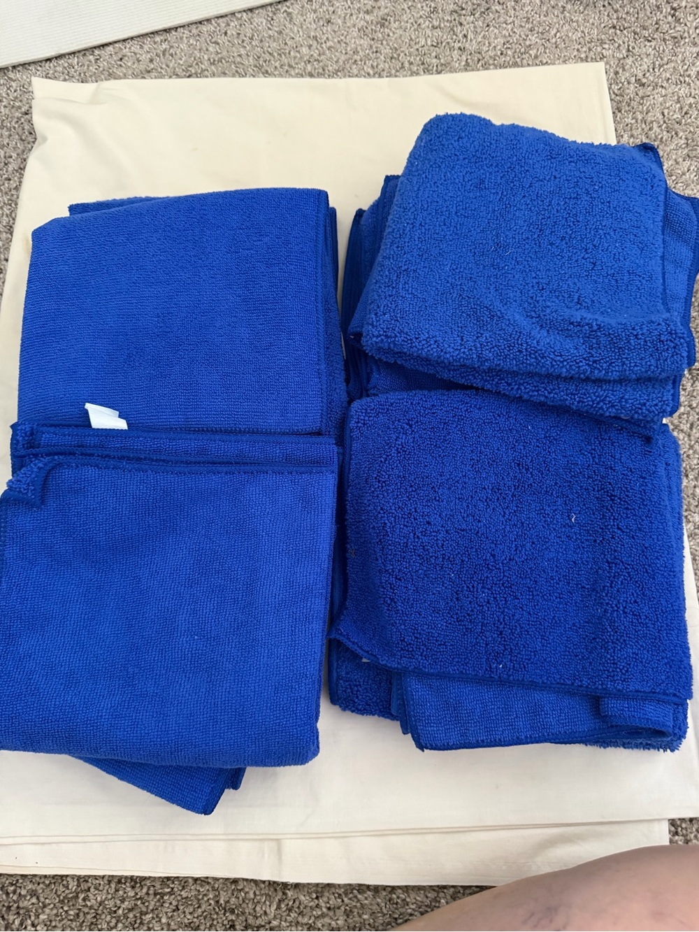 BLUE MICRO FIBER TOWELS- SET OF 14